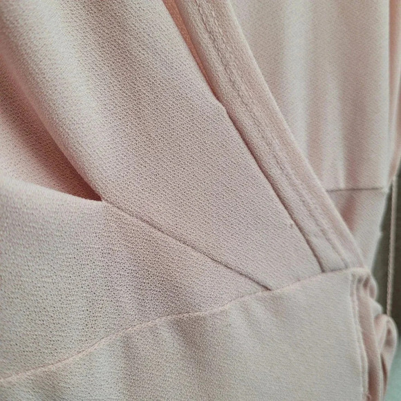 NWT Halogen Women's Wrap Dress Size XL Pink Polyester Solid Long Sleeves V-Neck - Picture 9 of 13